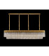 Poland 200 x 40cm Linear Pendant 10 Light E14 Brass/Cognac Sculpted Glass Item Weight: 53kg-9