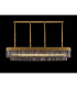 Poland 200 x 40cm Linear Pendant 10 Light E14 Brass/Smoked Sculpted Glass Item Weight: 53kg-3