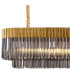 Poland 200 x 40cm Linear Pendant 10 Light E14 Brass/Smoked Sculpted Glass Item Weight: 53kg-5