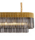 Poland 200 x 40cm Linear Pendant 10 Light E14 Brass/Smoked Sculpted Glass Item Weight: 53kg-8