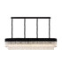 Poland 200 x 40cm Linear Pendant 10 Light E14 Matt Black/Clear Sculpted Glass Item Weight: 53kg-1