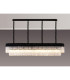 Poland 200 x 40cm Linear Pendant 10 Light E14 Matt Black/Clear Sculpted Glass Item Weight: 53kg-3
