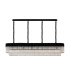 Poland 200 x 40cm Linear Pendant 10 Light E14 Matt Black/Clear Sculpted Glass Item Weight: 53kg-4