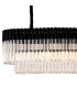 Poland 200 x 40cm Linear Pendant 10 Light E14 Matt Black/Clear Sculpted Glass Item Weight: 53kg-5
