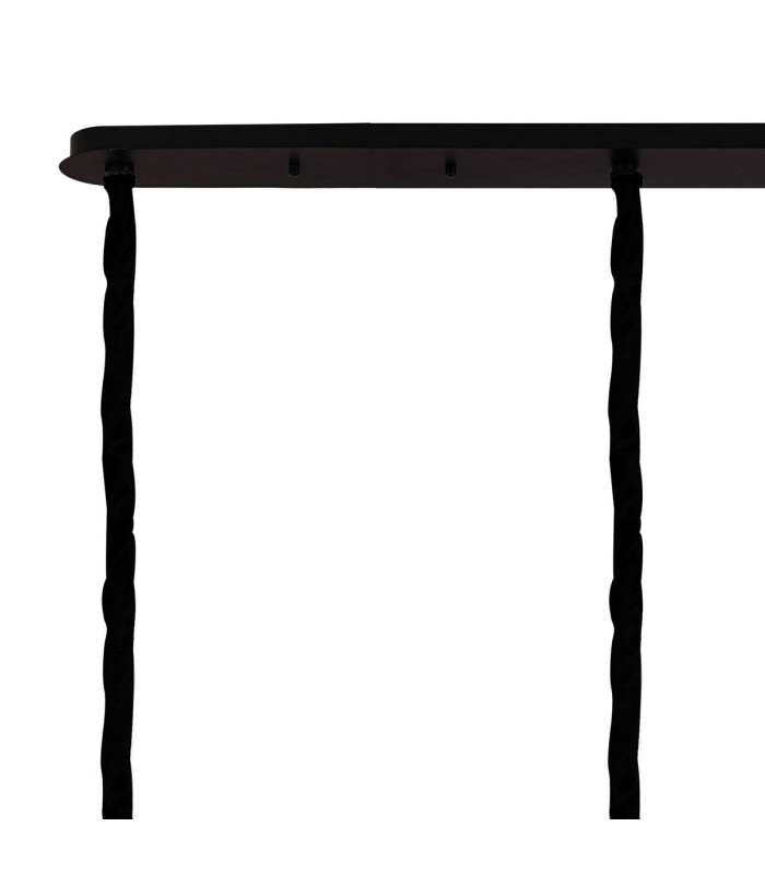 Poland 200 x 40cm Linear Pendant 10 Light E14 Matt Black/Clear Sculpted Glass Item Weight: 53kg-6
