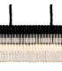 Poland 200 x 40cm Linear Pendant 10 Light E14 Matt Black/Clear Sculpted Glass Item Weight: 53kg-7