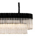 Poland 200 x 40cm Linear Pendant 10 Light E14 Matt Black/Clear Sculpted Glass Item Weight: 53kg-8