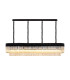 Poland 200 x 40cm Linear Pendant 10 Light E14 Matt Black/Cognac Sculpted Glass Item Weight: 53kg-1