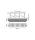 Poland 200 x 40cm Linear Pendant 10 Light E14 Matt Black/Cognac Sculpted Glass Item Weight: 53kg-2