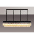 Poland 200 x 40cm Linear Pendant 10 Light E14 Matt Black/Cognac Sculpted Glass Item Weight: 53kg-3