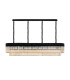 Poland 200 x 40cm Linear Pendant 10 Light E14 Matt Black/Cognac Sculpted Glass Item Weight: 53kg-4