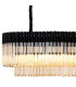 Poland 200 x 40cm Linear Pendant 10 Light E14 Matt Black/Cognac Sculpted Glass Item Weight: 53kg-5
