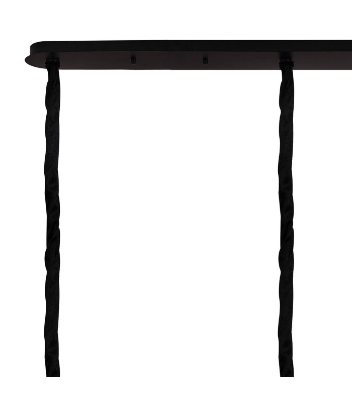 Poland 200 x 40cm Linear Pendant 10 Light E14 Matt Black/Cognac Sculpted Glass Item Weight: 53kg-6