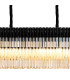 Poland 200 x 40cm Linear Pendant 10 Light E14 Matt Black/Cognac Sculpted Glass Item Weight: 53kg-7