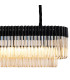 Poland 200 x 40cm Linear Pendant 10 Light E14 Matt Black/Cognac Sculpted Glass Item Weight: 53kg-8