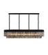 Poland 200 x 40cm Linear Pendant 10 Light E14 Matt Black/Smoked Sculpted Glass Item Weight: 53kg-1