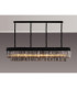 Poland 200 x 40cm Linear Pendant 10 Light E14 Matt Black/Smoked Sculpted Glass Item Weight: 53kg-3