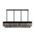 Poland 200 x 40cm Linear Pendant 10 Light E14 Matt Black/Smoked Sculpted Glass Item Weight: 53kg-4