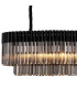Poland 200 x 40cm Linear Pendant 10 Light E14 Matt Black/Smoked Sculpted Glass Item Weight: 53kg-5