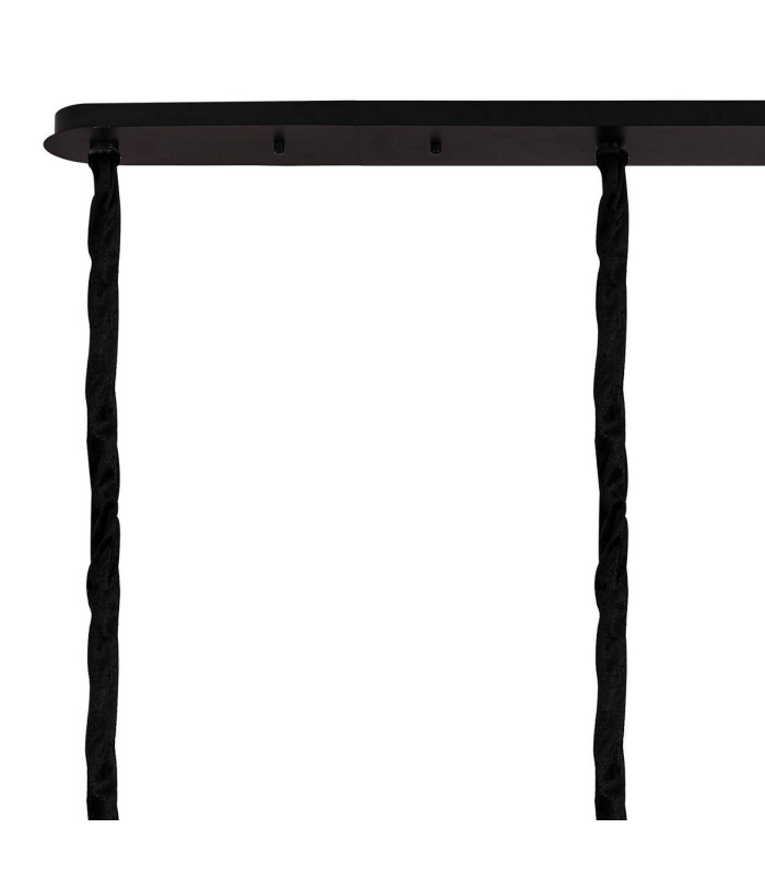 Poland 200 x 40cm Linear Pendant 10 Light E14 Matt Black/Smoked Sculpted Glass Item Weight: 53kg-6