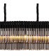 Poland 200 x 40cm Linear Pendant 10 Light E14 Matt Black/Smoked Sculpted Glass Item Weight: 53kg-7