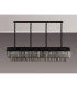Poland 200 x 40cm Linear Pendant 10 Light E14 Matt Black/Smoked Sculpted Glass Item Weight: 53kg-9