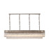 Poland 200 x 40cm Linear Pendant 10 Light E14 Polished Nickel/Clear Sculpted Glass Item Weight: 53kg-1