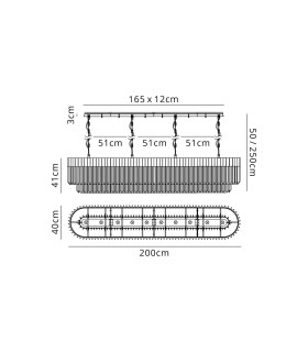 Poland 200 x 40cm Linear Pendant 10 Light E14 Polished Nickel/Clear Sculpted Glass Item Weight: 53kg-2