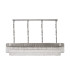Poland 200 x 40cm Linear Pendant 10 Light E14 Polished Nickel/Clear Sculpted Glass Item Weight: 53kg-4
