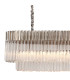 Poland 200 x 40cm Linear Pendant 10 Light E14 Polished Nickel/Clear Sculpted Glass Item Weight: 53kg-5