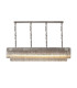 Poland 200 x 40cm Linear Pendant 10 Light E14 Polished Nickel/Cognac Sculpted Glass Item Weight: 53kg-1