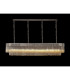 Poland 200 x 40cm Linear Pendant 10 Light E14 Polished Nickel/Cognac Sculpted Glass Item Weight: 53kg-3