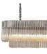 Poland 200 x 40cm Linear Pendant 10 Light E14 Polished Nickel/Cognac Sculpted Glass Item Weight: 53kg-5