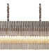 Poland 200 x 40cm Linear Pendant 10 Light E14 Polished Nickel/Cognac Sculpted Glass Item Weight: 53kg-7