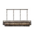 Poland 200 x 40cm Linear Pendant 10 Light E14 Polished Nickel/Smoked Sculpted Glass Item Weight: 53kg-1