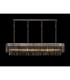 Poland 200 x 40cm Linear Pendant 10 Light E14 Polished Nickel/Smoked Sculpted Glass Item Weight: 53kg-3