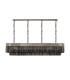 Poland 200 x 40cm Linear Pendant 10 Light E14 Polished Nickel/Smoked Sculpted Glass Item Weight: 53kg-4