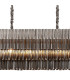 Poland 200 x 40cm Linear Pendant 10 Light E14 Polished Nickel/Smoked Sculpted Glass Item Weight: 53kg-7