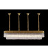 Poland 200 x 40cm Linear Pendant Bell Cup 10 Light E14 Brass/Clear Sculpted Glass Item Weight: 48kg-3