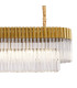 Poland 200 x 40cm Linear Pendant Bell Cup 10 Light E14 Brass/Clear Sculpted Glass Item Weight: 48kg-8