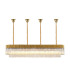 Poland 200 x 40cm Linear Pendant Bell Cup 10 Light E14 Brass/Cognac Sculpted Glass Item Weight: 48kg-1