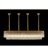 Poland 200 x 40cm Linear Pendant Bell Cup 10 Light E14 Brass/Cognac Sculpted Glass Item Weight: 48kg-3