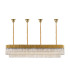 Poland 200 x 40cm Linear Pendant Bell Cup 10 Light E14 Brass/Cognac Sculpted Glass Item Weight: 48kg-4