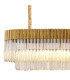 Poland 200 x 40cm Linear Pendant Bell Cup 10 Light E14 Brass/Cognac Sculpted Glass Item Weight: 48kg-5
