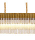 Poland 200 x 40cm Linear Pendant Bell Cup 10 Light E14 Brass/Cognac Sculpted Glass Item Weight: 48kg-7