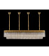 Poland 200 x 40cm Linear Pendant Bell Cup 10 Light E14 Brass/Cognac Sculpted Glass Item Weight: 48kg-9