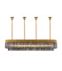 Poland 200 x 40cm Linear Pendant Bell Cup 10 Light E14 Brass/Smoked Sculpted Glass Item Weight: 48kg-1