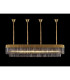 Poland 200 x 40cm Linear Pendant Bell Cup 10 Light E14 Brass/Smoked Sculpted Glass Item Weight: 48kg-3