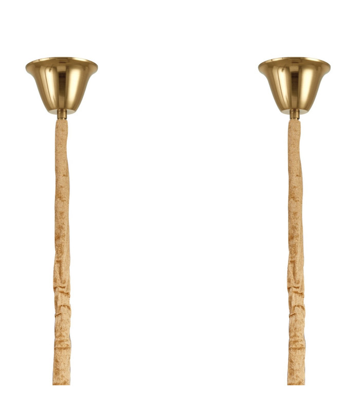 Poland 200 x 40cm Linear Pendant Bell Cup 10 Light E14 Brass/Smoked Sculpted Glass Item Weight: 48kg-6