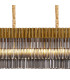 Poland 200 x 40cm Linear Pendant Bell Cup 10 Light E14 Brass/Smoked Sculpted Glass Item Weight: 48kg-7